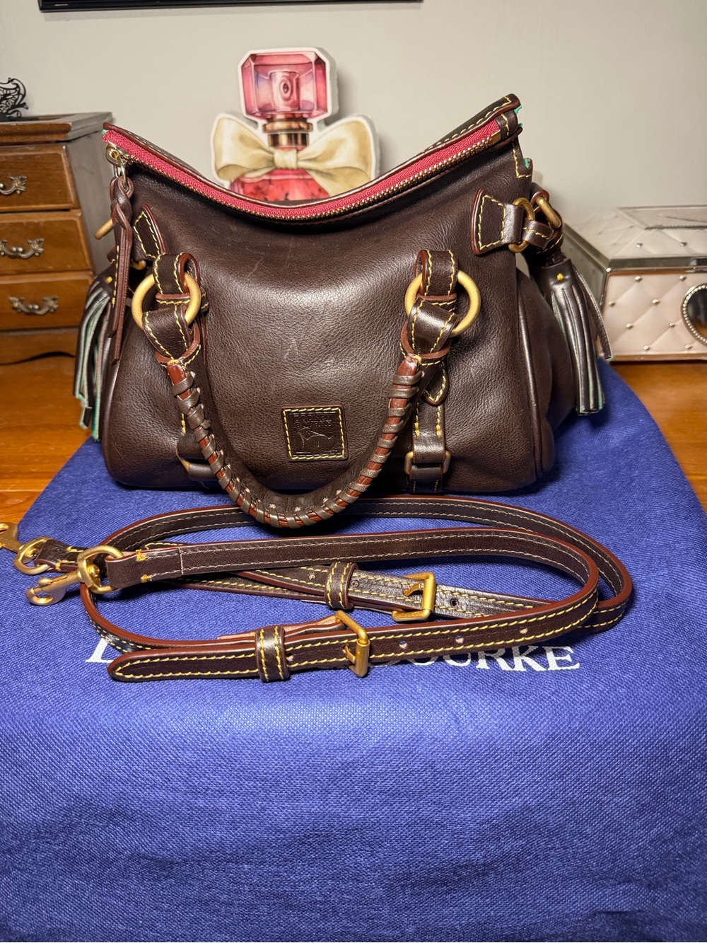 Dooney & Bourke Micro Florentine Satchel in Brown Tmoro